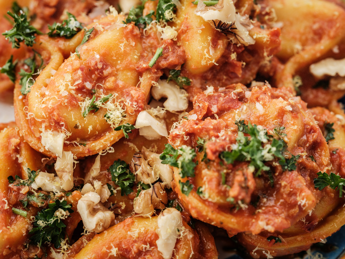 Tortellacci Aubergine/Mint with Muhammara Sugo