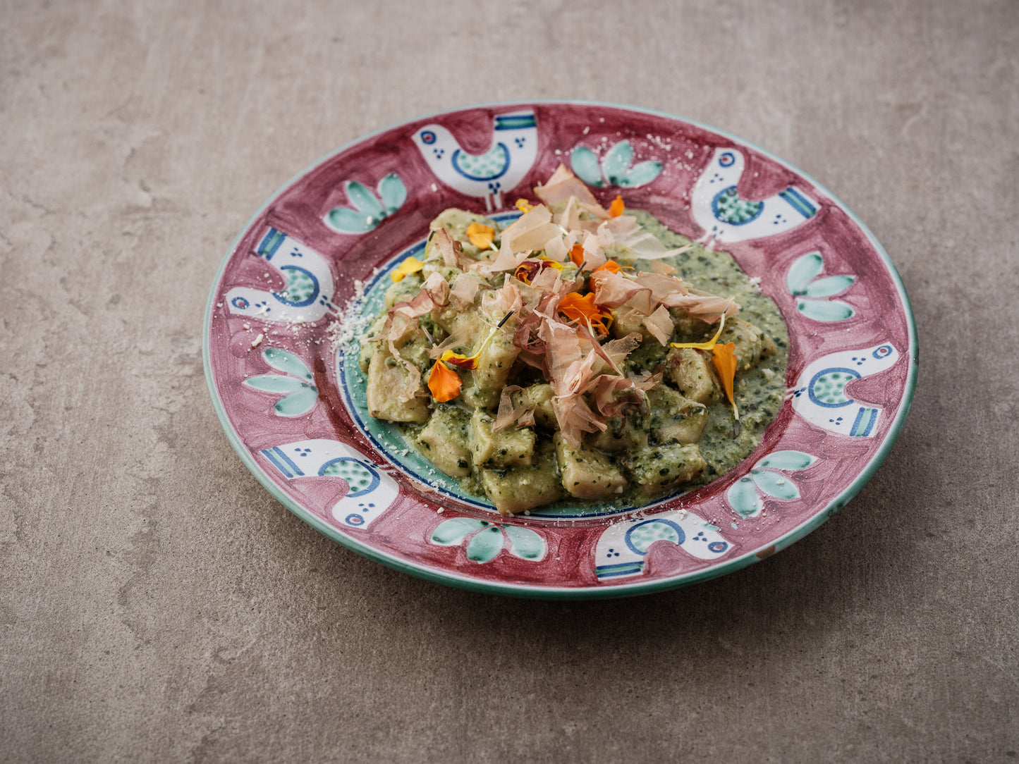 Sourdough Gnocchi pesto/katsobushi