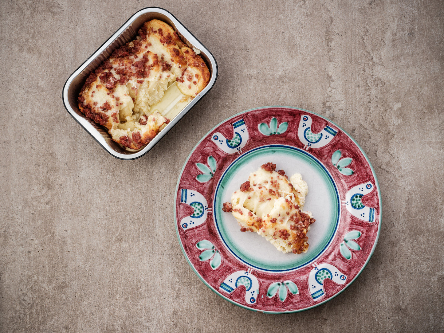 Gnocchi alla romana/prosciutto crudo/formaggio di malga