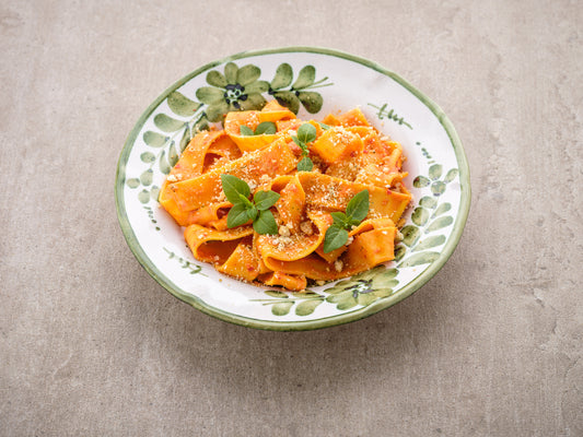 Pappardelle 'nduja sugo/ Garlic Crunch