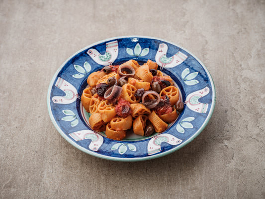 Ruote Pazze Roasted Tomato Sugo/Anchiovies/Taggiasche Olives