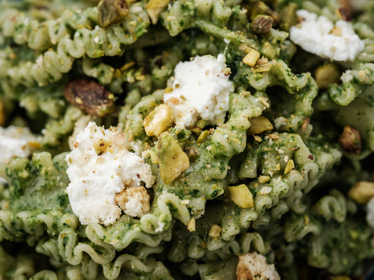 Mafalde Rucola/Pistacchio Pesto/Goat Cheese