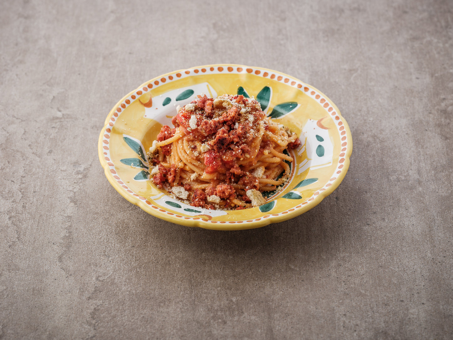 Spaghettone salsiccia/bellpepper