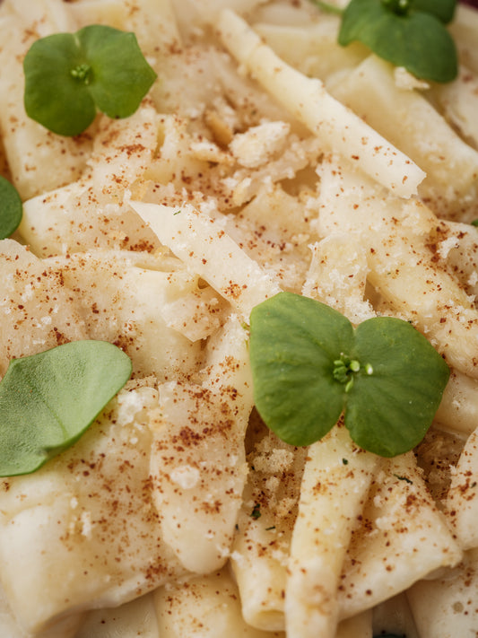 Mezzi Paccheri white Spitsbroek Asperges